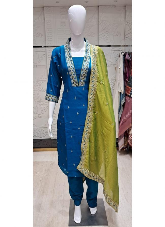 Vichitra Silk Rama Wedding Wear Sequins Work Readymade Salwaar Suit